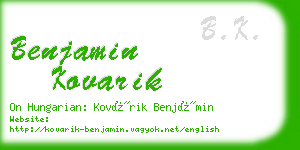 benjamin kovarik business card